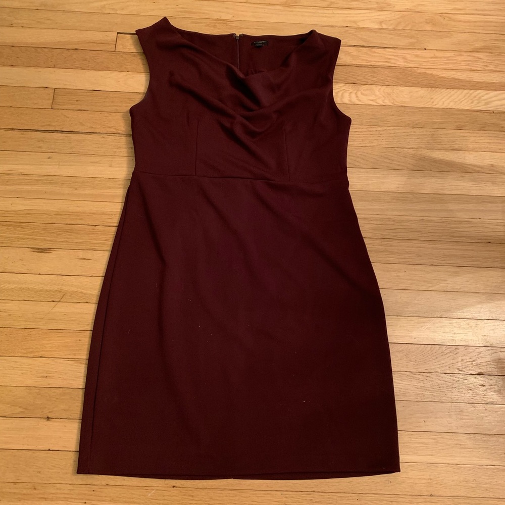 Burgundy double knit dress Ann Taylor size 14P